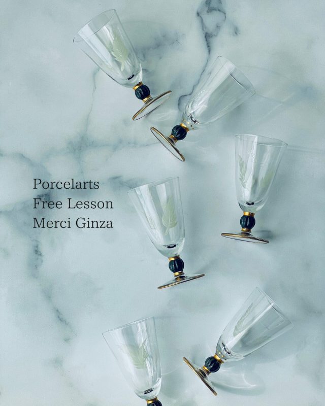 ポーセラーツ　銀座　フリーレッスン　ガラス (1)